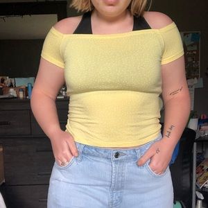 cropped off the shoulder tee